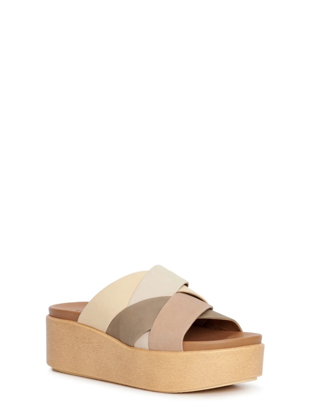 Lucky Brand Dikona Wedge Neutral Multi-Panel Platform Slide